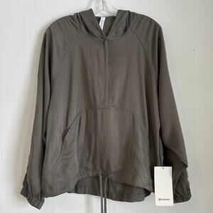 NWT Lululemon City Stroll Hoodie Half Zip, Grey Sage Olive, Women’s Size 8